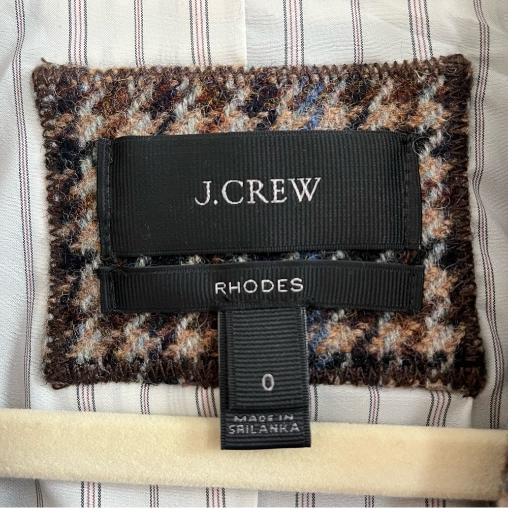 LIKE NEW J Crew Brown Multi Houndstooth Wool-Blend Blazer - Picture 10 of 12